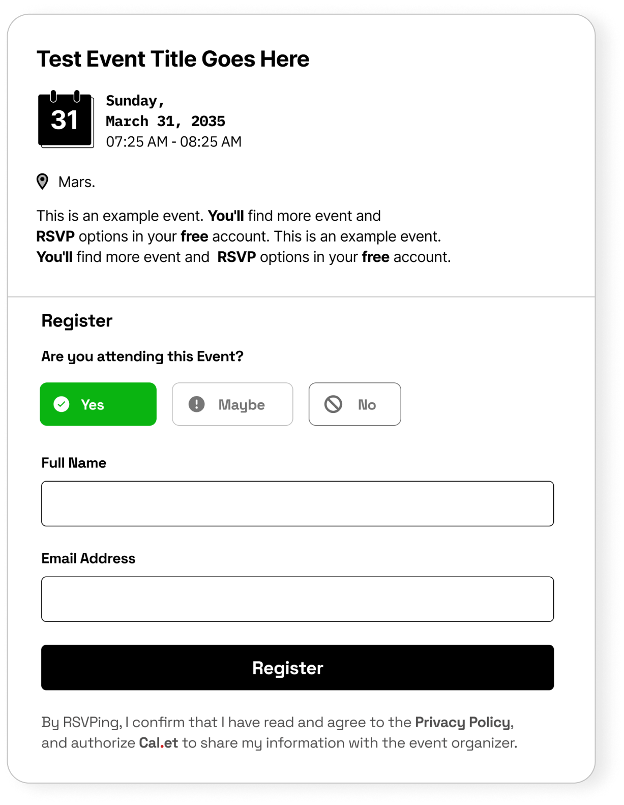RSVP Dashboard Preview